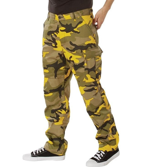 Rothco Color Camo Tactical BDU Pants - Stinger Yellow Camo Pants, Unisex Cargo Camouflage BDU Pants, Menswear Camo Pants, Women’s Casual Color Camo Pants