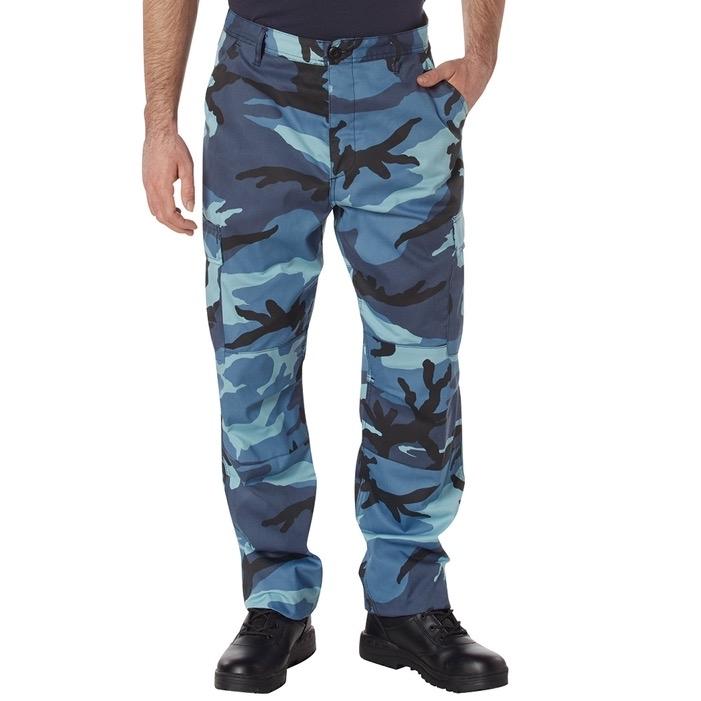 Rothco Color Camo Tactical BDU Pants - Sky Blue Camo Pants, Unisex Cargo Camouflage BDU Pants, Menswear Camo Pants, Women’s Casual Color Camo Pants
