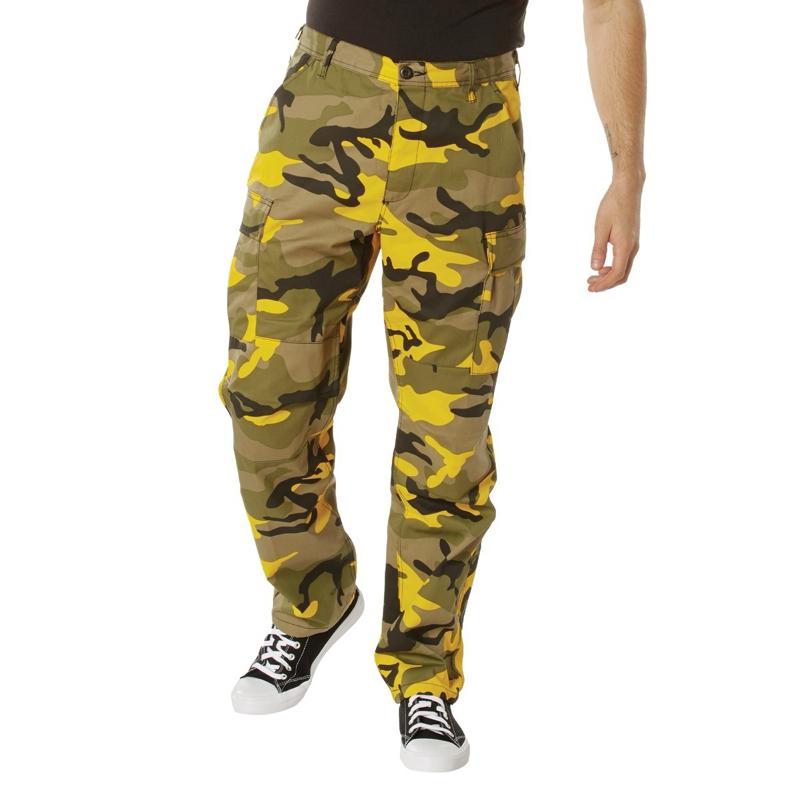 Rothco Color Camo Tactical BDU Pants - Stinger Yellow Camo Pants, Unisex Cargo Camouflage BDU Pants, Menswear Camo Pants, Women’s Casual Color Camo Pants