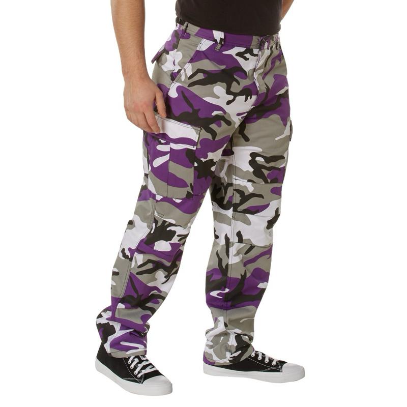 Rothco Color Camo Tactical BDU Pants - Ultra Violet Camo Pants, Unisex Cargo Camouflage BDU Pants, Menswear Camo Pants, Women’s Casual Color Camo Pants