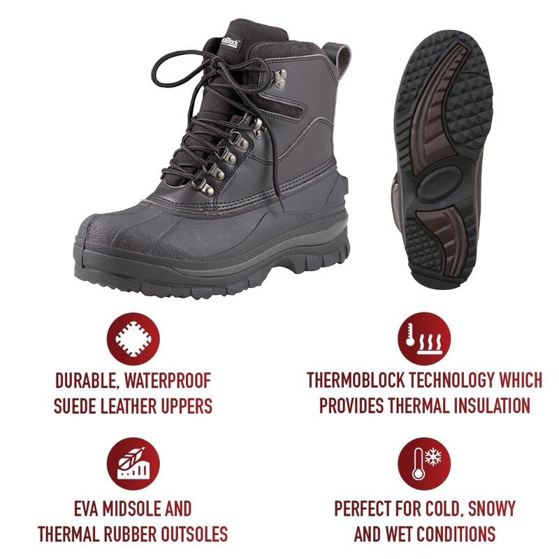 Rothco Cold Weather Hiking Boots - 8 Inch, Boot Waterproof Suede Leather Uppers, Thermoblock Insulation, EVA Midsole & Thermal Rubber Outsoles, Unisex Hiking Boots