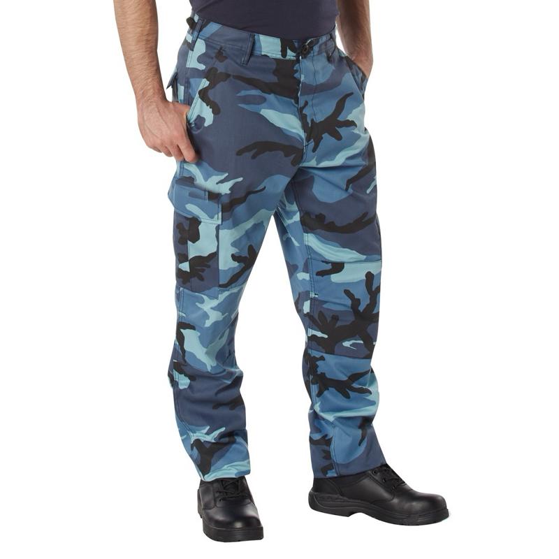 Rothco Color Camo Tactical BDU Pants - Sky Blue Camo Pants, Unisex Cargo Camouflage BDU Pants, Menswear Camo Pants, Women’s Casual Color Camo Pants