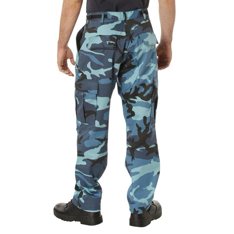 Rothco Color Camo Tactical BDU Pants - Sky Blue Camo Pants, Unisex Cargo Camouflage BDU Pants, Menswear Camo Pants, Women’s Casual Color Camo Pants