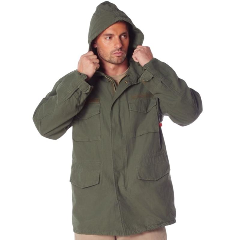 Rothco Men’s Vintage M-65 Field Jacket - Olive Drab Menswear Casual Jackets