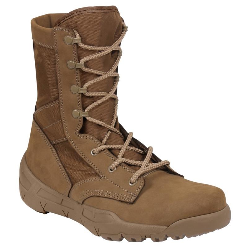 Rothco Waterproof V-Max Lightweight Tactical Boots Coyote Brown 8.5 Inch Boot with Gusseted Tongue, Rubber/EVA Outsole, and Padded Collar Boot