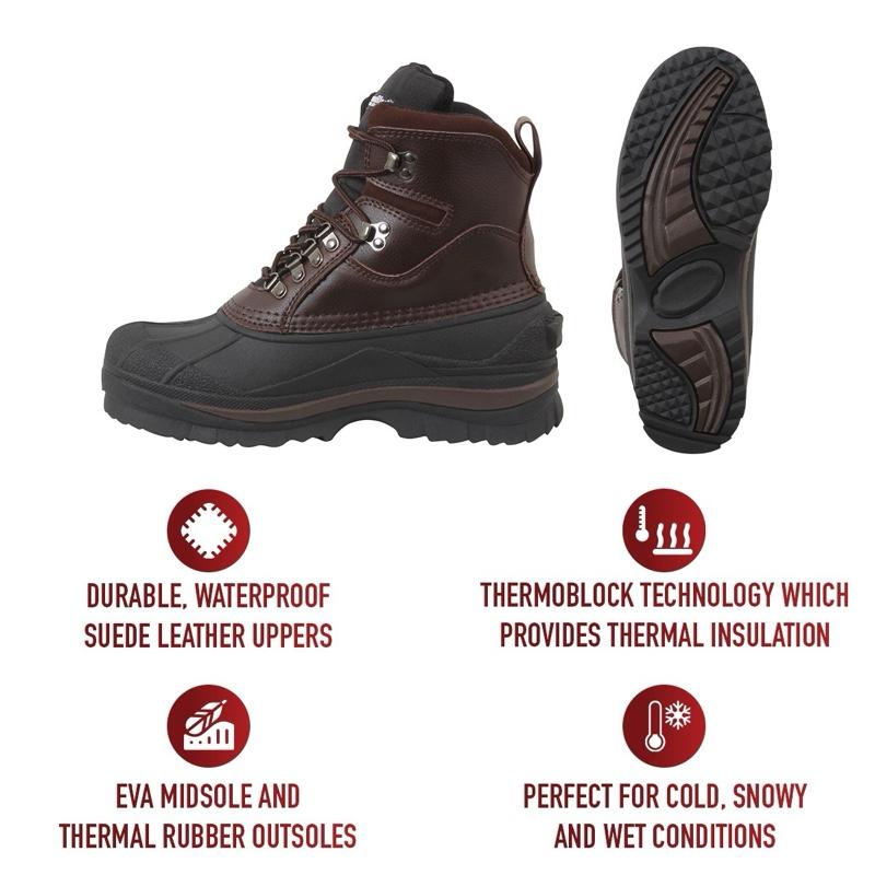 Rothco Cold Weather Hiking Boots - 8 Inch, Boot Waterproof Leather Upper, Thermoblock Insulation, EVA Midsole & Thermal Rubber Outsole, Unisex Boots