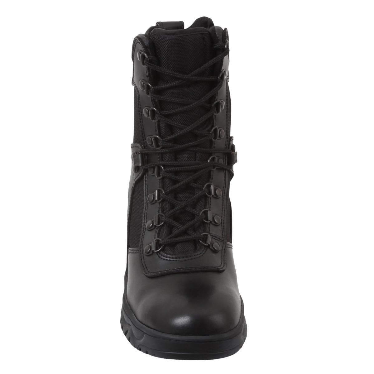 Rothco Forced Entry Tactical Boots with Side Zipper 8 Inch Black Boot Comfort Lace Fashion Closed Leather Footwear Boots