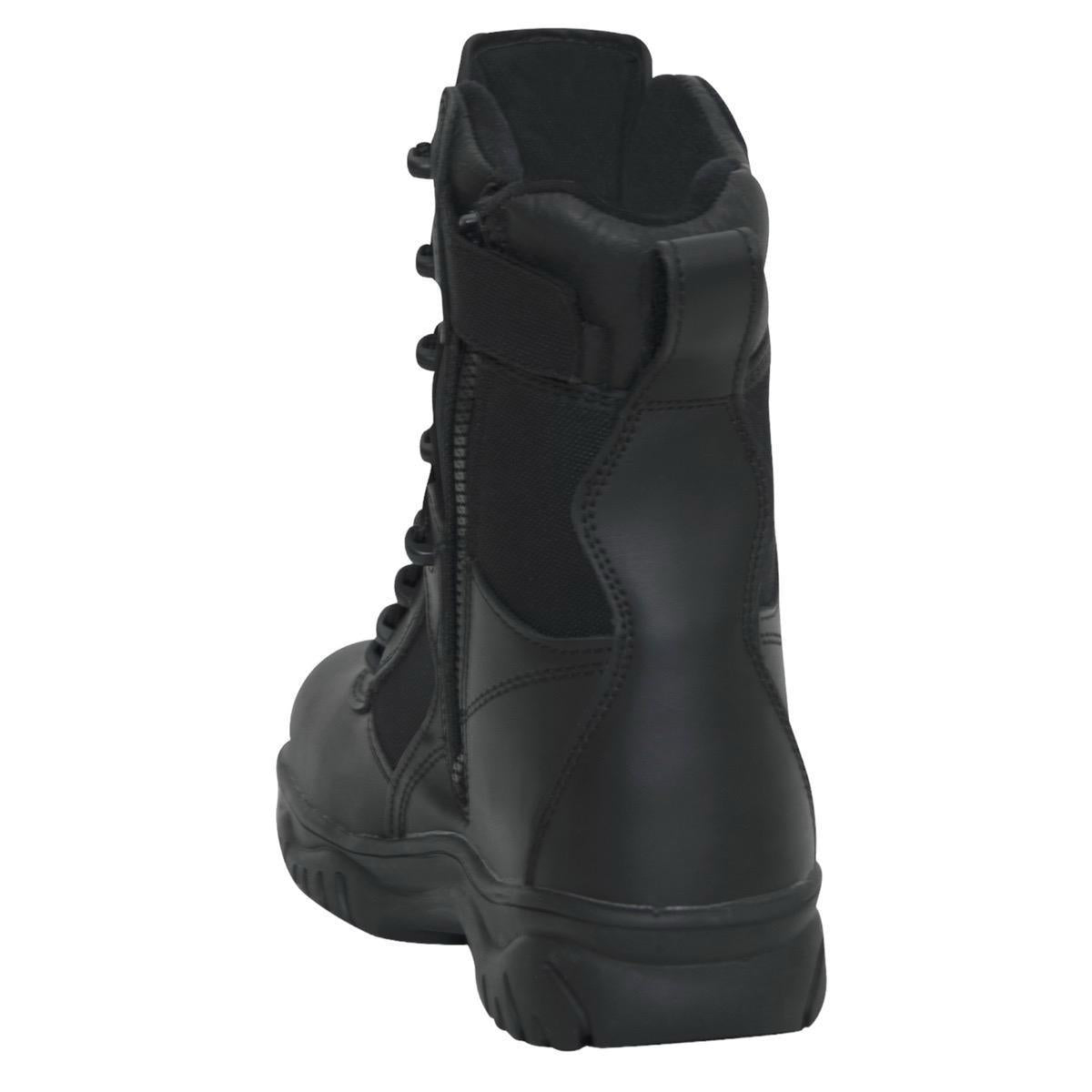 Rothco Forced Entry Tactical Boots with Side Zipper 8 Inch Black Boot Comfort Lace Fashion Closed Leather Footwear Boots