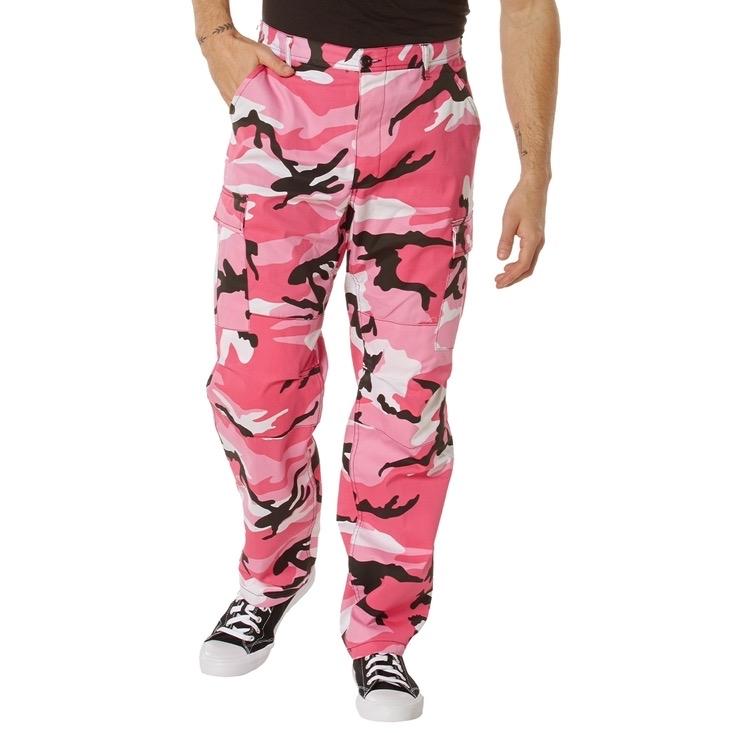 Rothco Color Camo Tactical BDU Pants - Pink Camo Pants, Unisex Cargo Camouflage BDU Pants, Menswear Camo Pants, Women’s Casual Color Camo Pants