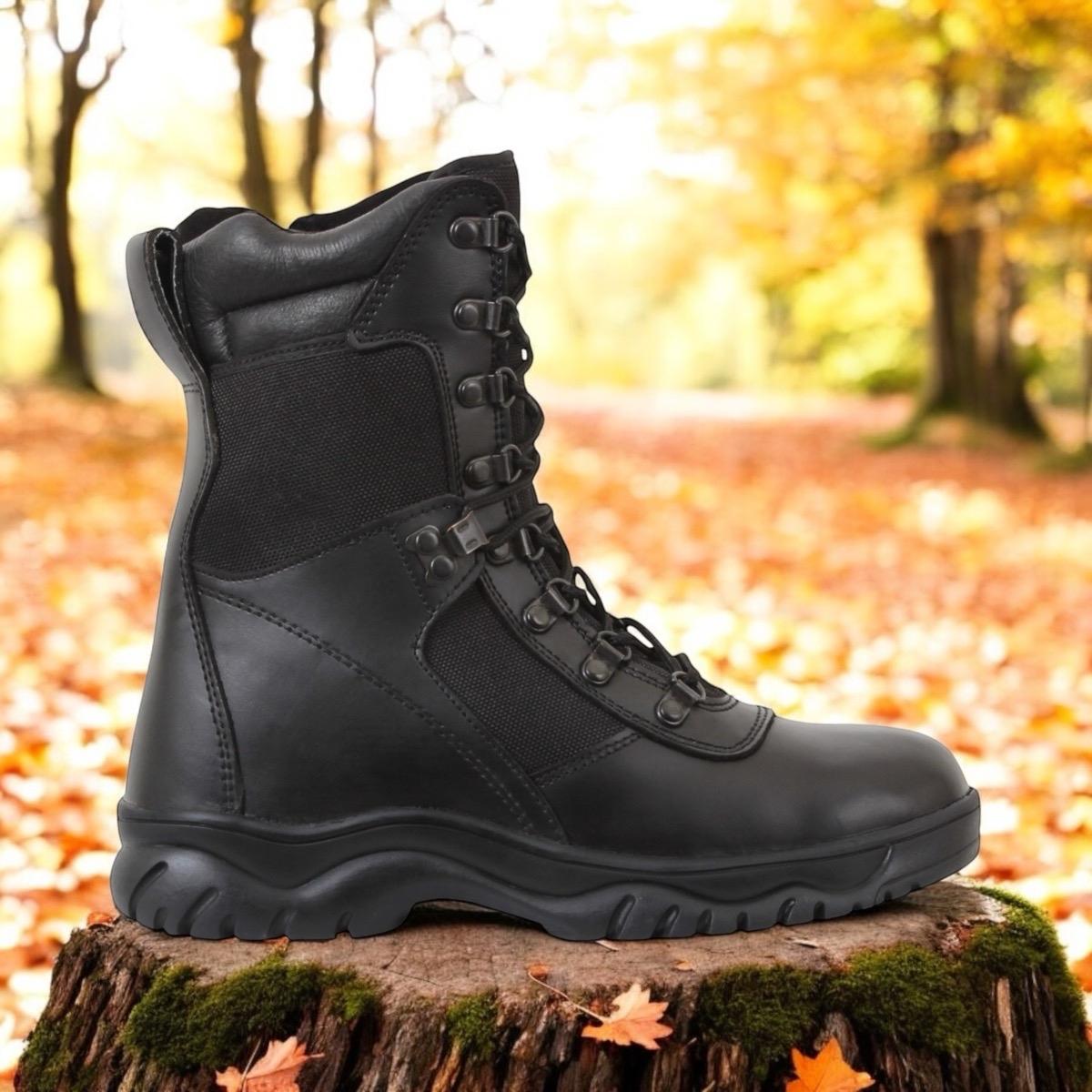 Rothco Forced Entry Tactical Boots with Side Zipper 8 Inch Black Boot Comfort Lace Fashion Closed Leather Footwear Boots