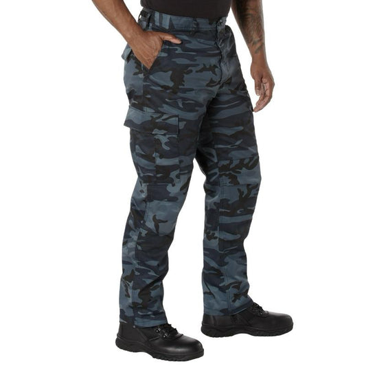 Rothco Color Camo Tactical BDU Pants - Midnight Blue Camo Pants, Unisex Cargo Camouflage BDU Pants, Menswear Camo Pants, Women’s Casual Color Camo Pants