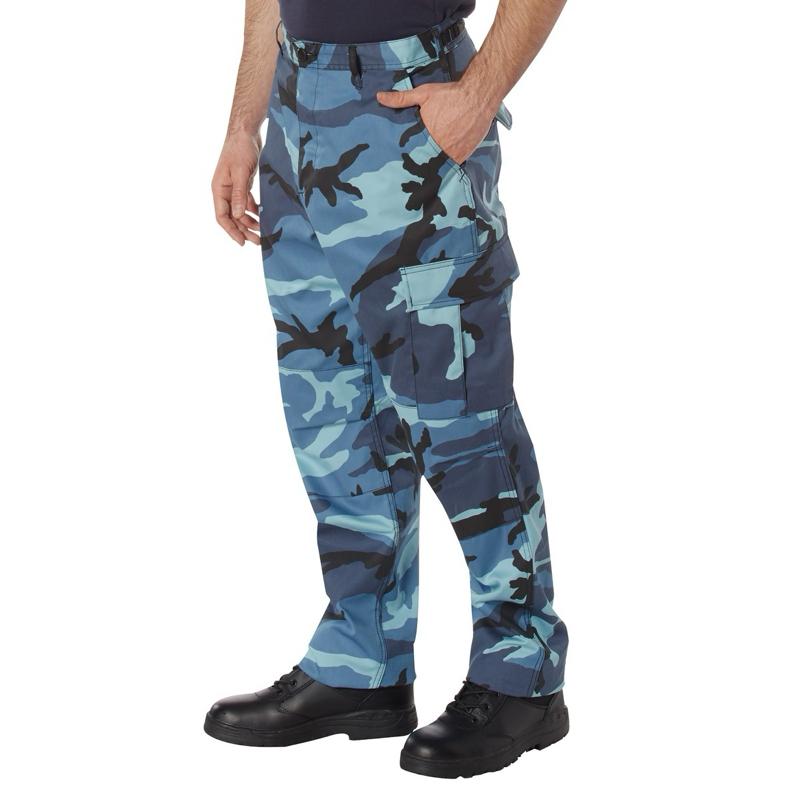 Rothco Color Camo Tactical BDU Pants - Midnight Blue Camo Pants, Unisex Cargo Camouflage BDU Pants, Menswear Camo Pants, Women’s Casual Color Camo Pants