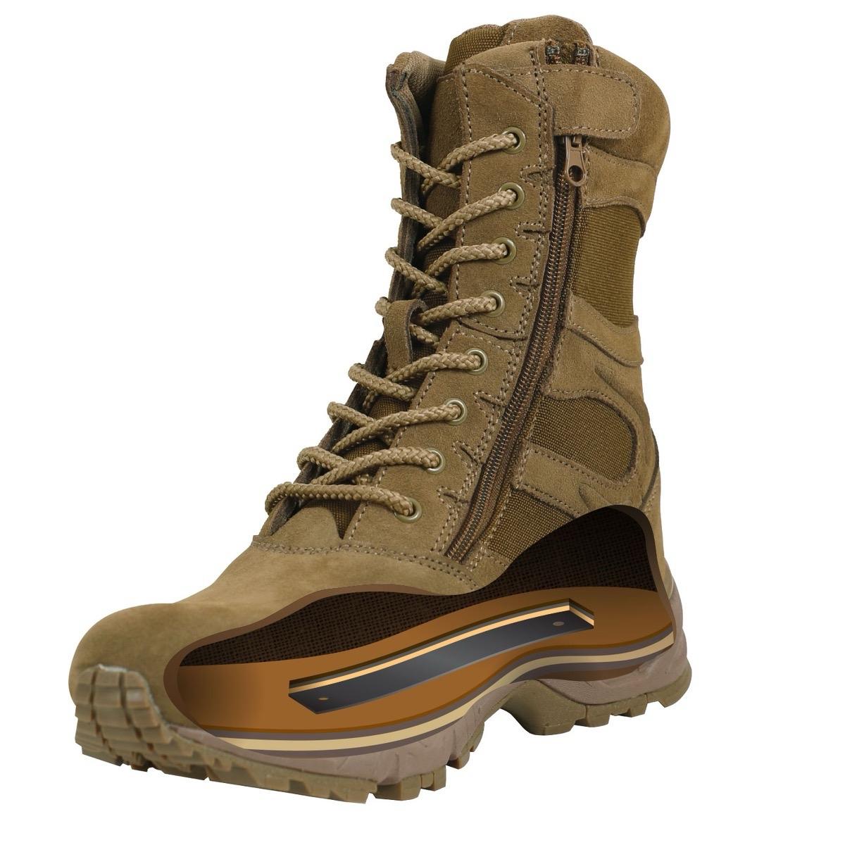 Rothco Forced Entry Deployment Boots with Side Zipper Boot - 8 Inch, Tan, or Coyote Brown, Adult Casual Boots, Workwear
