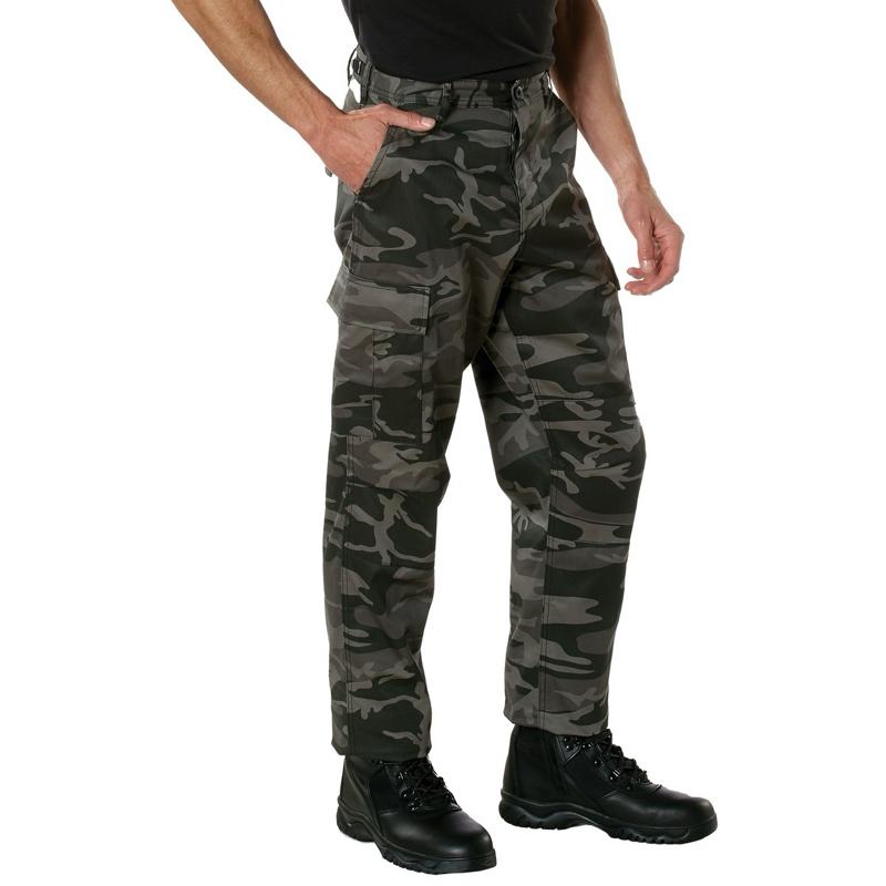 Rothco Color Camo Tactical BDU Pants Black Camo -  Menswear Cargo Camouflage BDU Pants