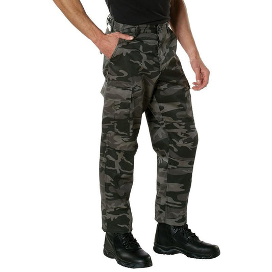 Rothco Color Camo Tactical BDU Pants Black Camo -  Menswear Cargo Camouflage BDU Pants