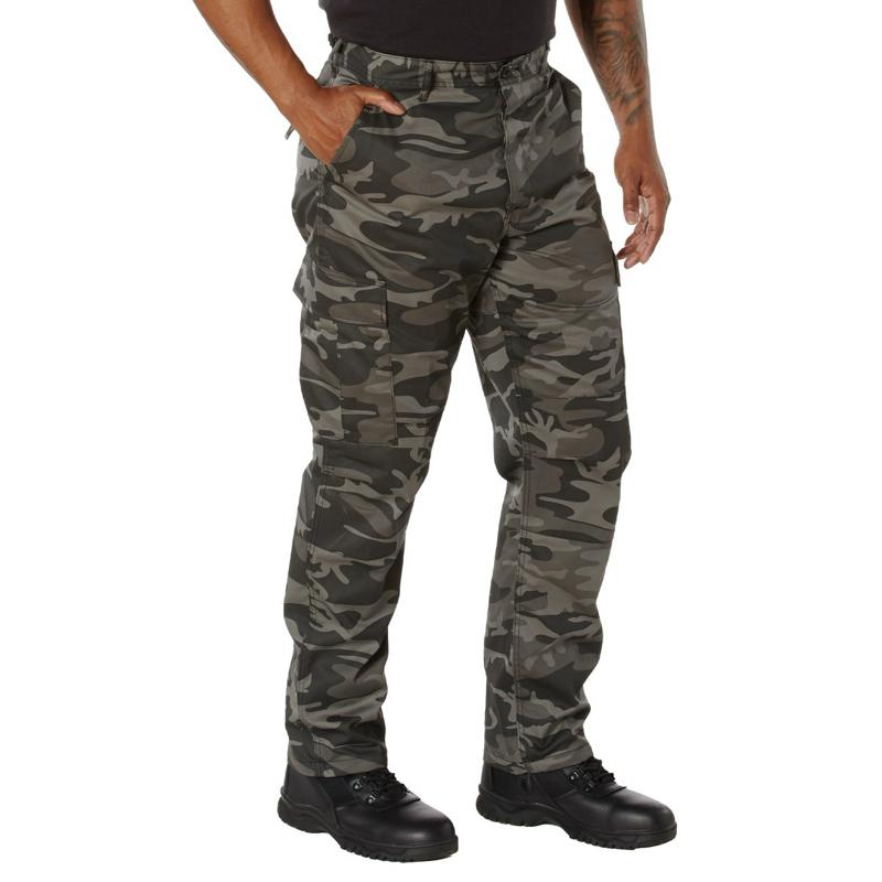 Rothco Color Camo Tactical BDU Pants Black Camo -  Menswear Cargo Camouflage BDU Pants