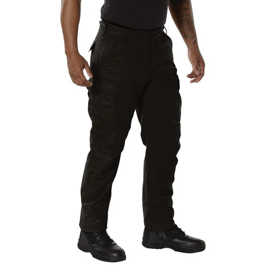 Rothco Rip-Stop BDU Pants 100% Cotton Tactical Cargo Pants Available in Black, Camo, Olive Drab, Khaki, Midnight Navy Blue, Navy Blue
