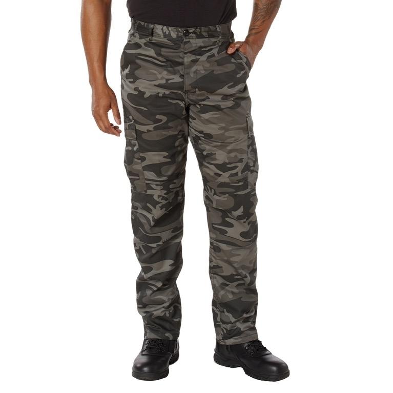 Rothco Color Camo Tactical BDU Pants Black Camo -  Menswear Cargo Camouflage BDU Pants