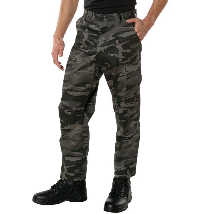 Rothco Color Camo Tactical BDU Pants Black Camo -  Menswear Cargo Camouflage BDU Pants