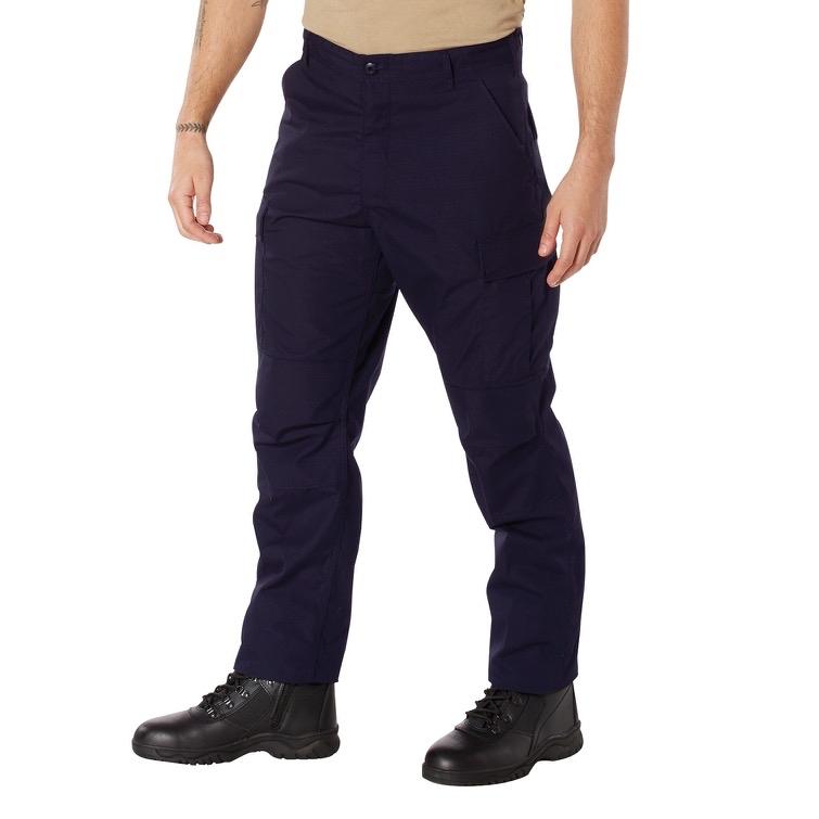 Rothco SWAT Cloth BDU Pants -  Black, Midnight Navy Blue, Menswear Cargo Pocket Outdoor Trousers