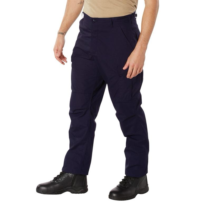 Rothco SWAT Cloth BDU Pants -  Black, Midnight Navy Blue, Menswear Cargo Pocket Outdoor Trousers