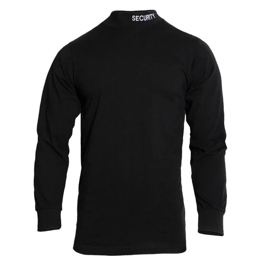 ROTHCO Men's Security Mock Turtleneck - Black Cotton Lycra Regular Sleeve Top -