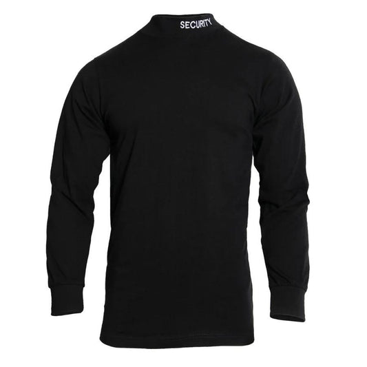 ROTHCO Men's Security Mock Turtleneck - Black Cotton Lycra Regular Sleeve Top -