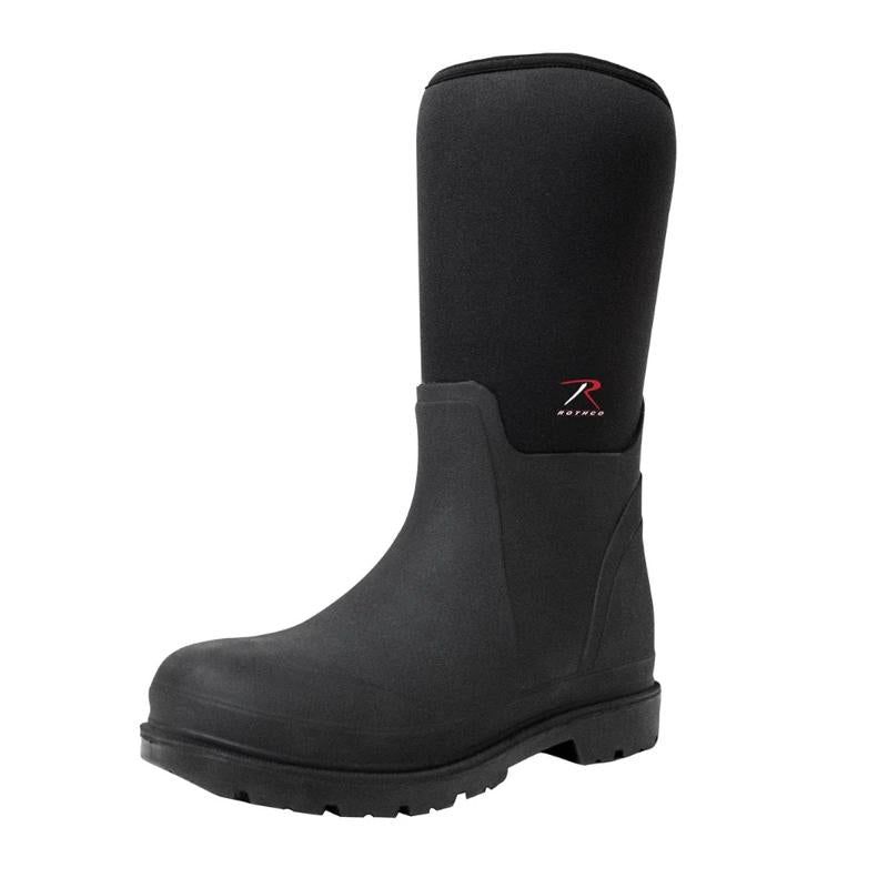 Rothco Waterproof Rubber Boots 14.5 Inch - Black Footwear Boot