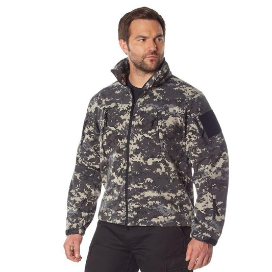 Rothco Special Ops Soft Shell Jacket Subdued Urban Digital Camo - Multiple Colors And Sizes Up To 8XL - Menswear Casual Coat