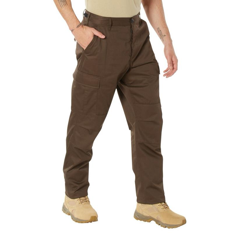 Rothco Tactical BDU Cargo Pants - Unisex Cotton/Polyester Blend, 6 Pockets, Drawstring Ankle Ties, Fitted Design, 32.5 Inch Inseam - Fabric Plain Utility Straight BDU Cargo Pants