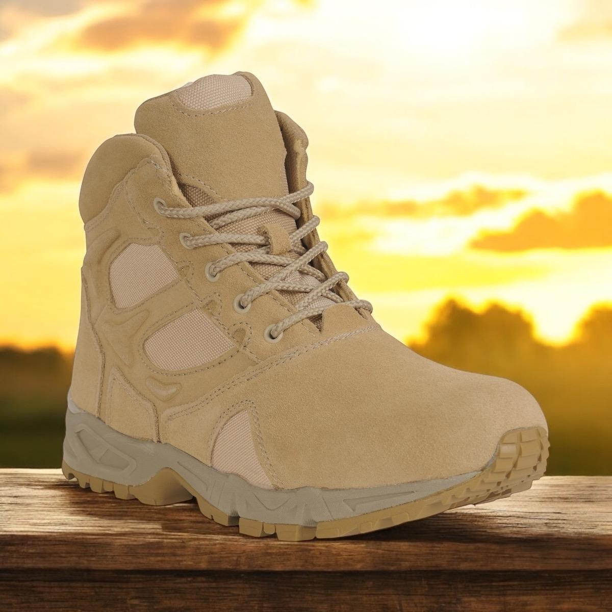 Rothco Forced Entry Desert Tan Deployment Boots 6 Inch Boot - Men's Tactical Boot