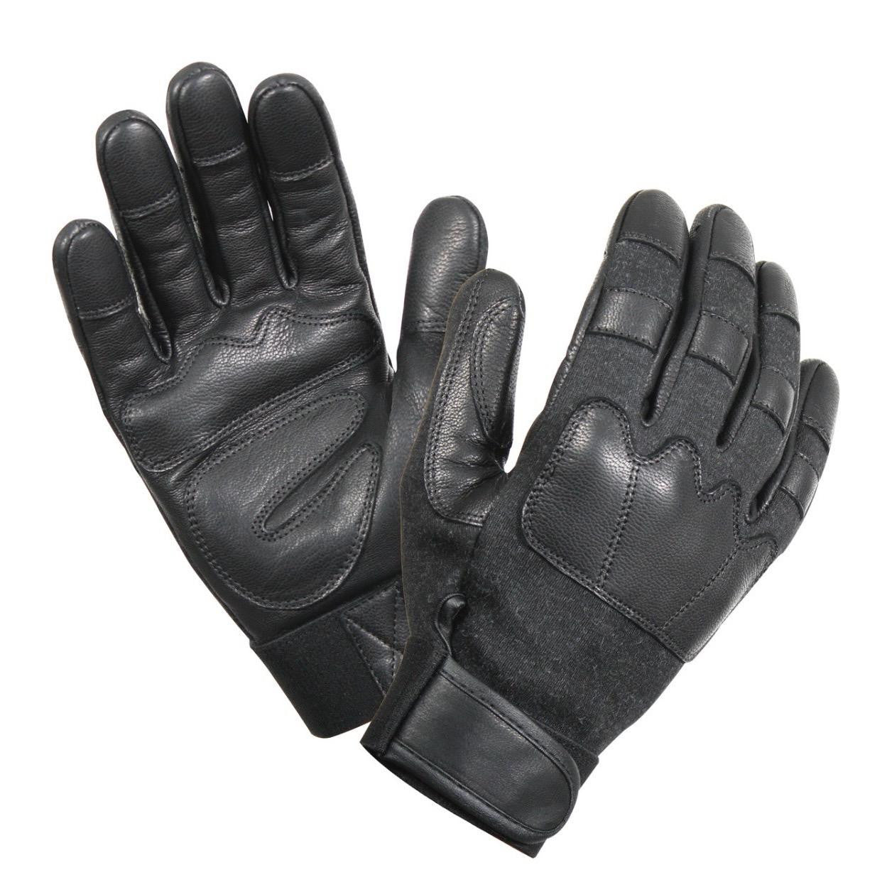 ROTHCO Leather Knuckle Tactical Gloves with Multi-Layer Goatskin Palm - Black