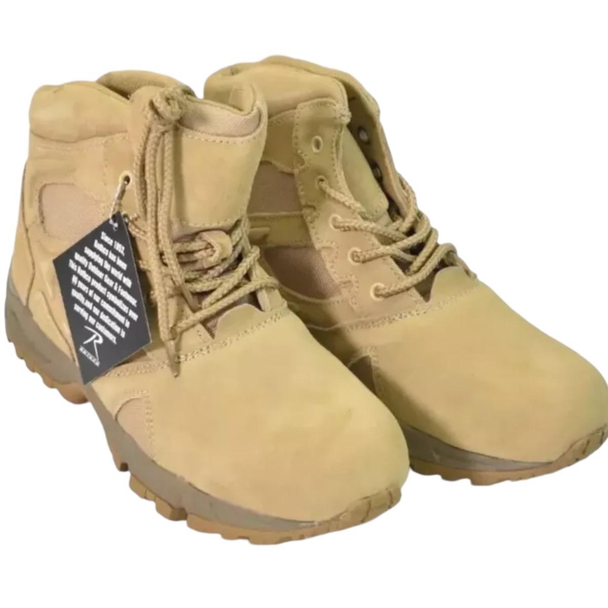 Rothco Forced Entry Desert Tan Deployment Boots 6 Inch Boot - Men's Tactical Boot
