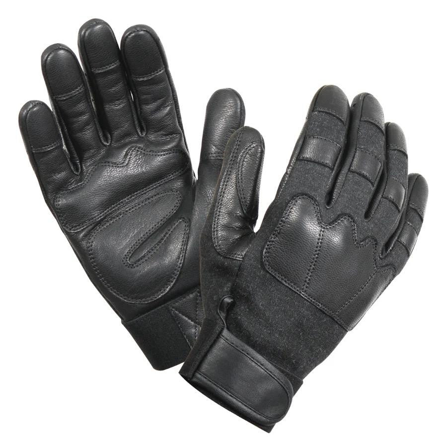 ROTHCO Leather Knuckle Tactical Gloves with Multi-Layer Goatskin Palm - Black
