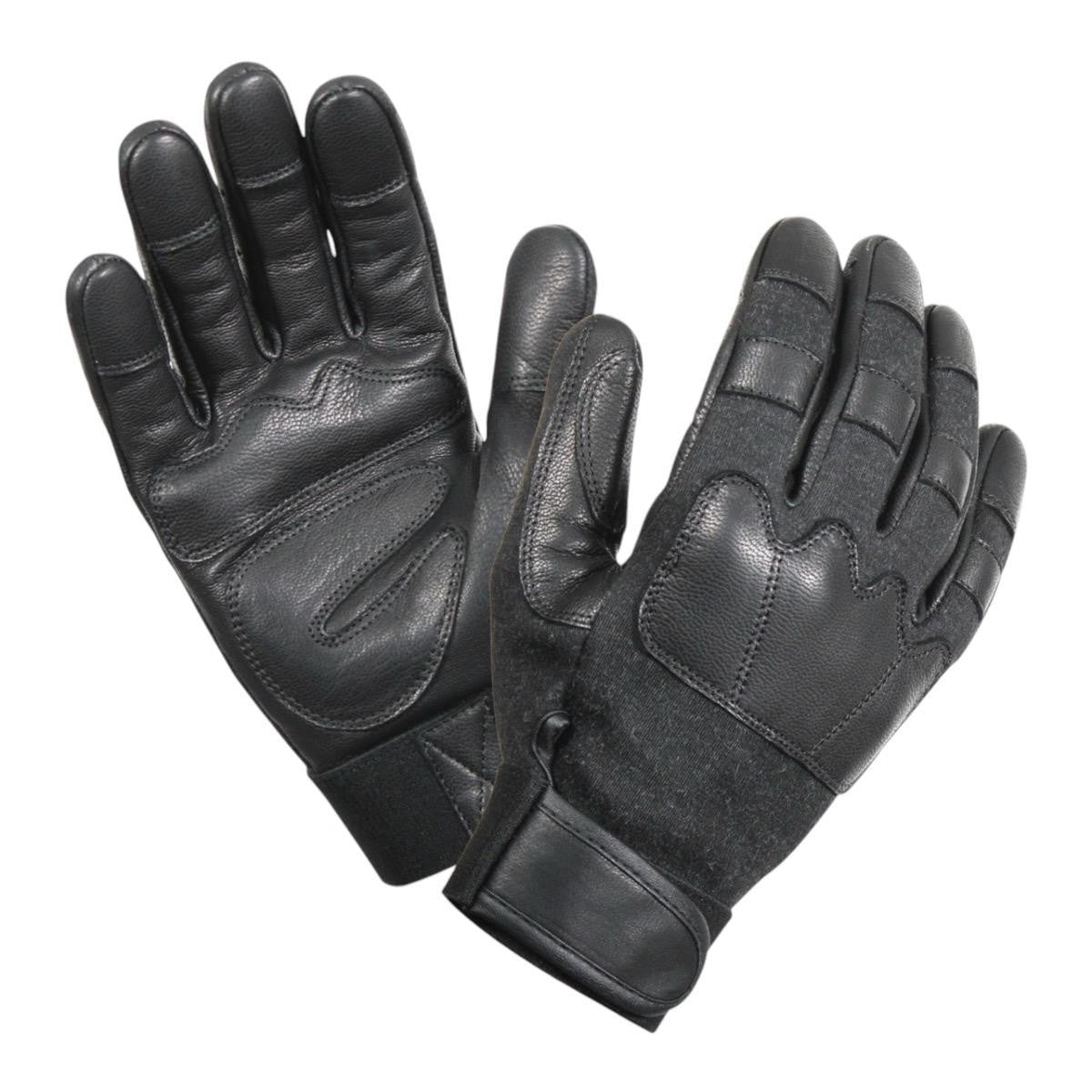 ROTHCO Leather Knuckle Tactical Gloves with Multi-Layer Goatskin Palm - Black