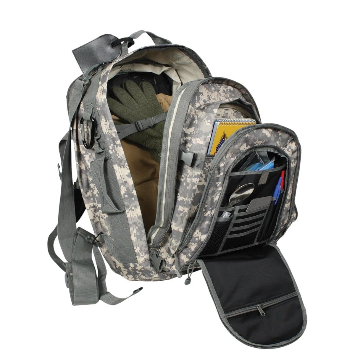 ROTHCO Move Out Tactical Travel Backpack Bug Out Bag - Black/ACU Digital