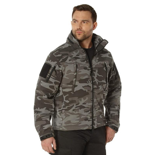 Rothco Special Ops Soft Shell Jacket Black Camo - Multiple Colors And Sizes Up To 8XL - Menswear Casual Coat