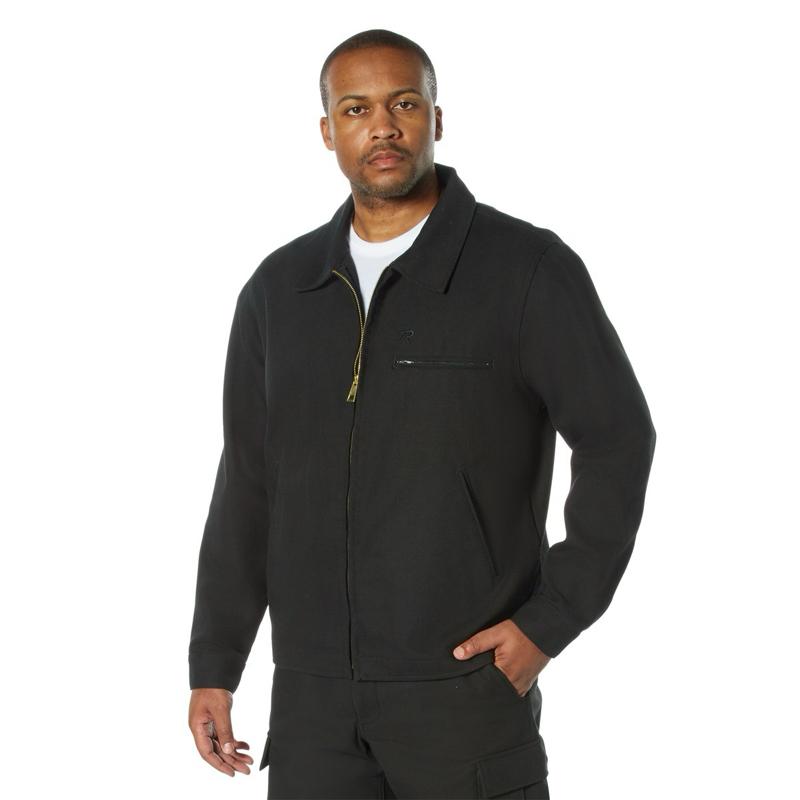 Rothco Lightweight Canvas Work Jacket - Black, Work Brown, Menswear Casual Outdoor Long Sleeve Flannel Coat, Men’s Work Coat