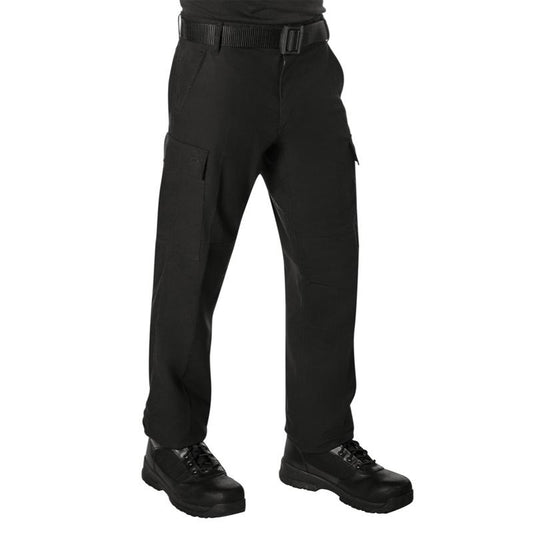 Rothco Active Flex Fleece Lined Canvas Work Pants Black - Casual Outdoor Cargo Menswear Pant