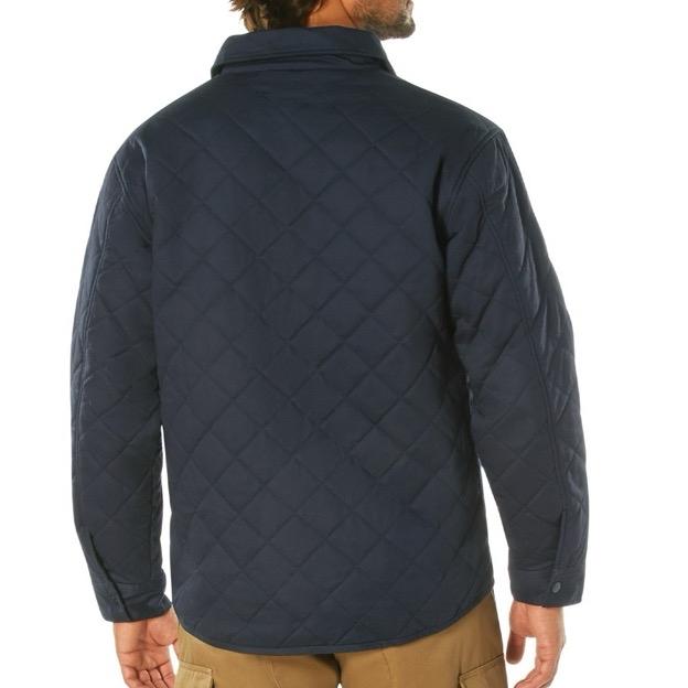Rothco Men’s Diamond Quilted Cotton Jacket Midnight Navy Blue - Long Sleeve Menswear Jacket