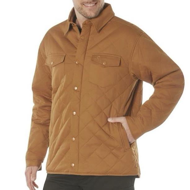 Rothco Men’s Diamond Quilted Cotton Jacket Work Brown - Long Sleeve Menswear Jacket