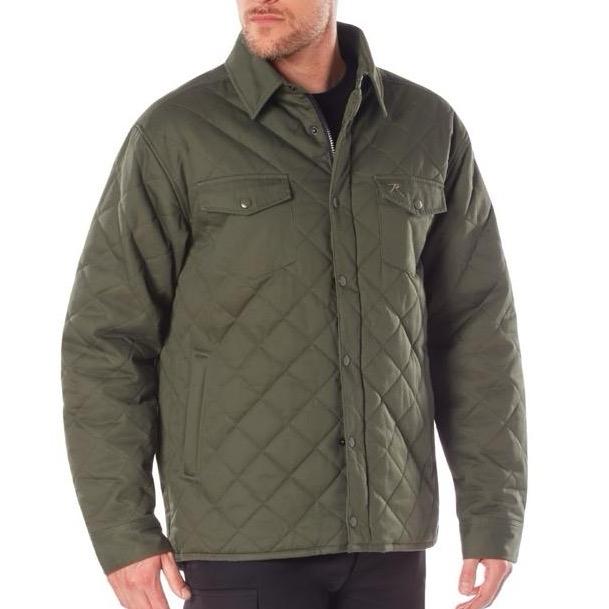 Rothco Men’s Diamond Quilted Cotton Jacket Midnight Navy Blue - Long Sleeve Menswear Jacket