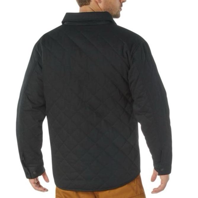 Rothco Men’s Diamond Quilted Cotton Jacket Work Brown - Long Sleeve Menswear Jacket