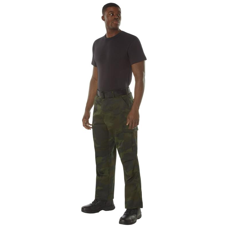 Rothco Midnight Camo Tactical BDU Pants - Cargo Camouflage Menswear Midnight Black Camo, Midnight Woodland Camo Cargo Trousers