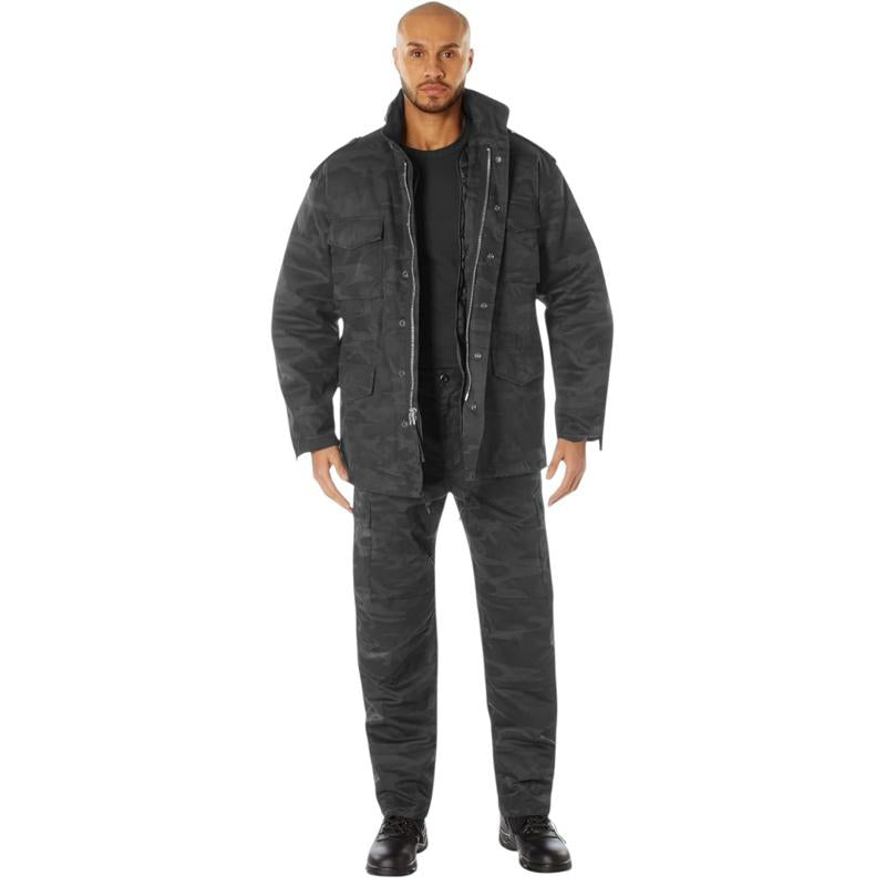 Rothco Midnight Camo Tactical BDU Pants - Cargo Camouflage Menswear Midnight Woodland Camo, Midnight Black Camo Cargo Trousers