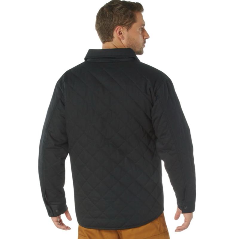 Rothco Men’s Diamond Quilted Cotton Jacket Olive Drab - Long Sleeve Menswear Jacket