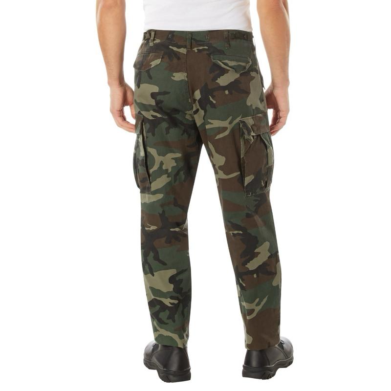 Rothco Men’s Vintage M-65 Field Pant Woodland Camo - Outdoor Classic Menswear M-65 Pants