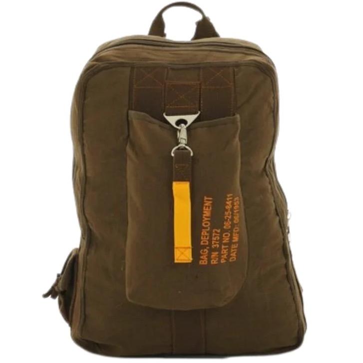 Rothco Vintage Canvas Flight Bag - Hiking, Camping Backpack, Brown, Black, Olive Drab