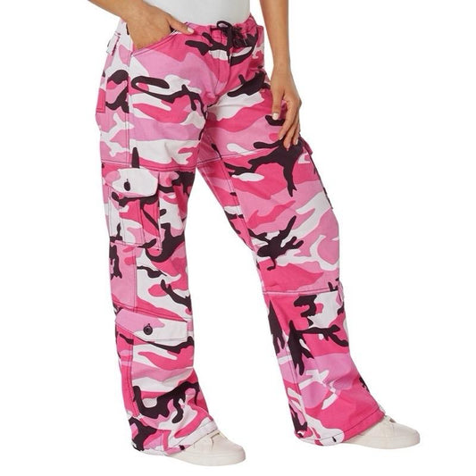 Rothco Womens Paratrooper Colored Camo Fatigues Pants Multiple Colors And Sizess,   Comfortable Lightweight Drawstring Pant Womenswear