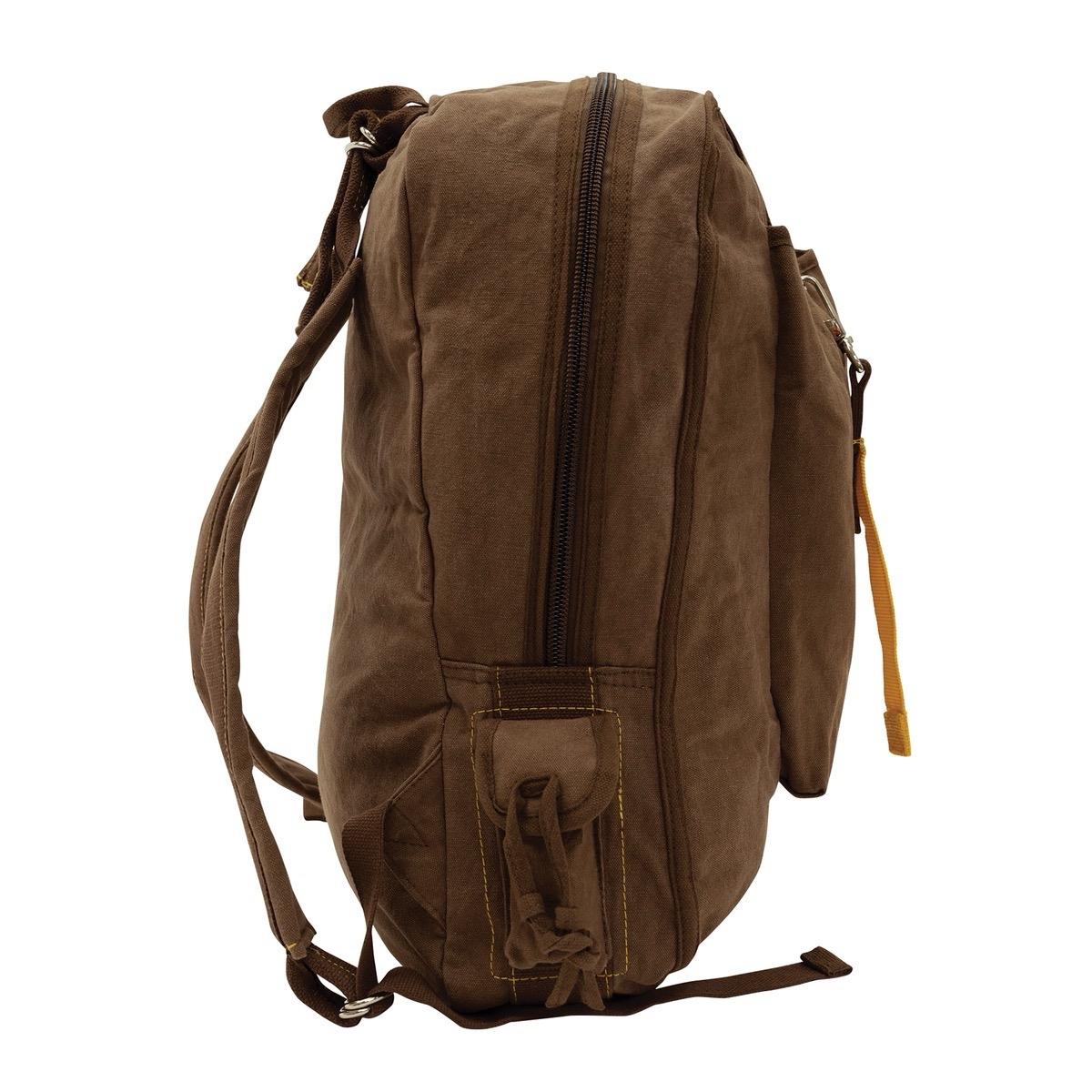 Rothco Vintage Canvas Flight Bag - Hiking, Camping Backpack, Brown, Black, Olive Drab